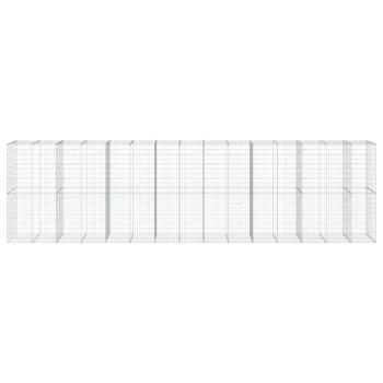 Gabione mit Deckel 750x100x200 cm Verzinktes Eisen