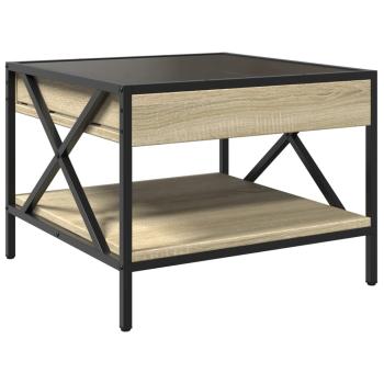 Couchtisch mit Infinity-LED Sonoma-Eiche 50x50x38 cm