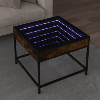 ARDEBO.de - Couchtisch mit Infinity-LED Räuchereiche 50x50x41 cm