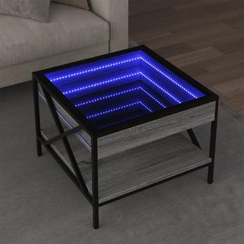 ARDEBO.de - Couchtisch mit Infinity-LED Grau Sonoma 50x50x38 cm