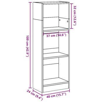 Bücherregal Artisan-Eiche 40x24x109 cm Holzwerkstoff