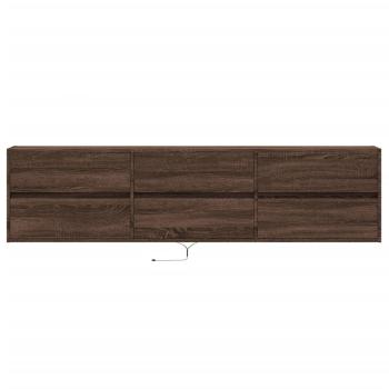 TV-Wandschrank mit LED Braun Eichen-Optik 180x31x45 cm