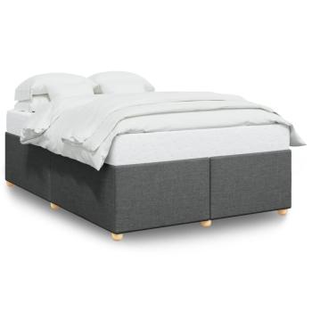 ARDEBO.de - Bettgestell ohne Matratze Dunkelgrau 140x190 cm Stoff