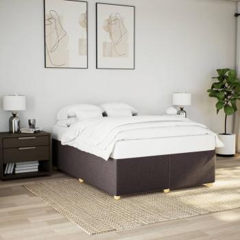 ARDEBO.de - Bettgestell ohne Matratze Dunkelbraun 140x200 cm Stoff