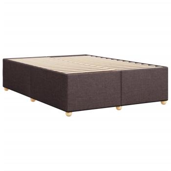 Bettgestell ohne Matratze Dunkelbraun 140x200 cm Stoff