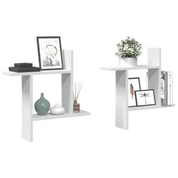 ARDEBO.de - Wandregale 2 Stk. Weiß 50x12x50 cm Holzwerkstoff