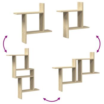 Wandregale 2 Stk. Sonoma-Eiche 50x12x50 cm Holzwerkstoff