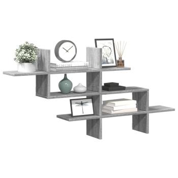 ARDEBO.de - Wandregal Grau Sonoma 124,5x18x60,5 cm Holzwerkstoff