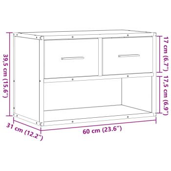 TV-Schrank Schwarz 60x31x39,5 cm Holzwerkstoff und Metall