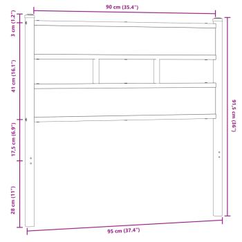 Kopfteil Braun Eichen-Optik 90 cm Stahl und Holzwerkstoff