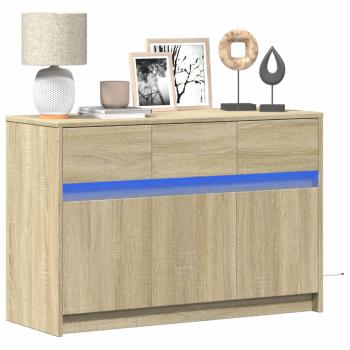 ARDEBO.de - TV-Schrank mit LED-Beleuchtung Sonoma-Eiche 91x34x61 cm