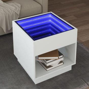 ARDEBO.de - Couchtisch mit Infinity-LED Weiß 50x50x50 cm