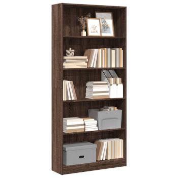ARDEBO.de - Bücherregal Braun Eichen-Optik 80x24x176 cm Holzwerkstoff