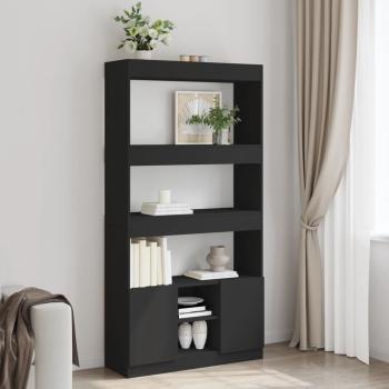ARDEBO.de - Highboard Schwarz 92x33x180 cm Holzwerkstoff