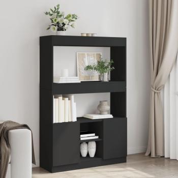 ARDEBO.de - Highboard Schwarz 92x33x140 cm Holzwerkstoff