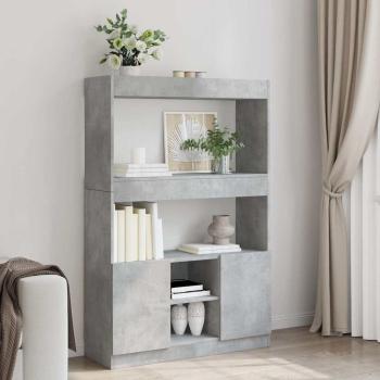 ARDEBO.de - Highboard Betongrau 92x33x140 cm Holzwerkstoff