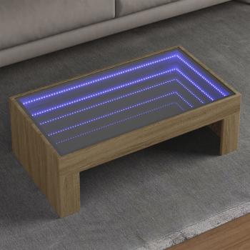 ARDEBO.de - Couchtisch mit Infinity-LED Sonoma-Eiche 90x50x30 cm