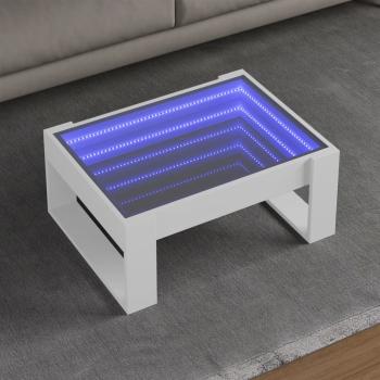 ARDEBO.de - Couchtisch mit Infinity-LED Weiß 70x53x30 cm