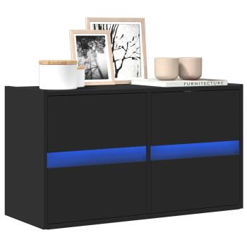 ARDEBO.de - TV-Wandschrank mit LED-Beleuchtung Schwarz 80x31x45 cm