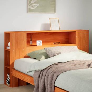 ARDEBO.de - Kopfteil mit Stauraum Wachsbraun 135 cm Massivholz Kiefer
