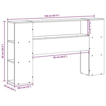 Kopfteil mit Stauraum Weiß 150 cm Massivholz Kiefer