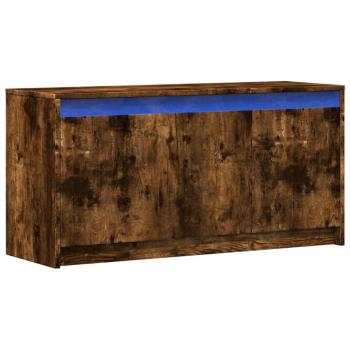 ARDEBO.de - TV-Schrank mit LED-Beleuchtung Räuchereiche 100x34x50 cm