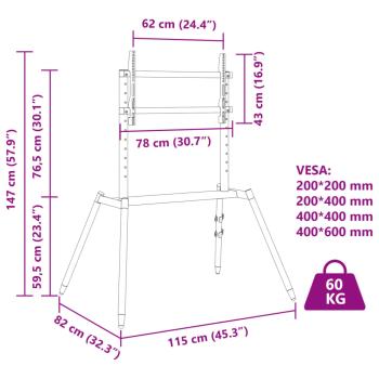TV-Ständer 37-86 Zoll Bildschirm Max VESA 400x600 mm 60 kg