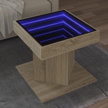 ARDEBO.de - LED-Couchtisch Sonoma Eiche 50x50x45 cm Holzwerkstoff