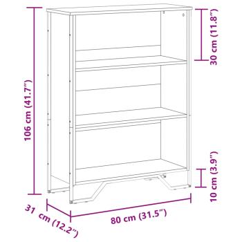 Bücherregal Grau Sonoma 80x31x106 cm Holzwerkstoff
