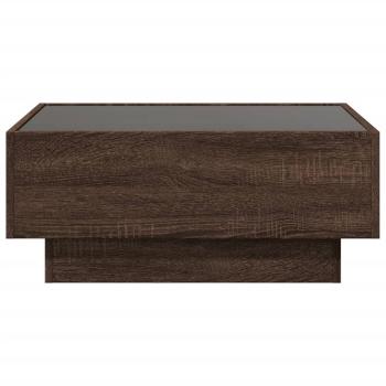 LED-Couchtisch Braun Eichen-Optik 70x50x30 cm Holzwerkstoff