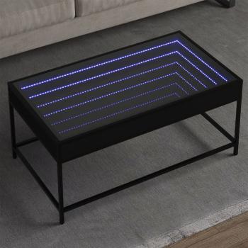 ARDEBO.de - Couchtisch mit Infinity-LED Schwarz 90x50x41 cm