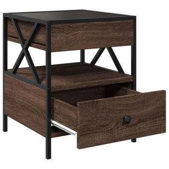 Couchtisch mit Infinity-LED Braun Eichen-Optik 40x40x51 cm