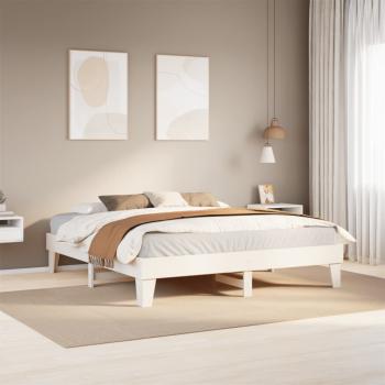 ARDEBO.de - Massivholzbett ohne Matratze Weiß 180x200 cm Kiefernholz