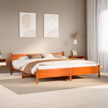 ARDEBO.de - Massivholzbett ohne Matratze Wachsbraun 180x200 Kiefernholz