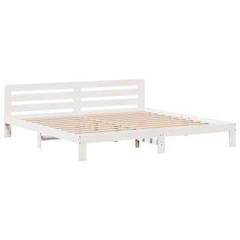 Massivholzbett ohne Matratze Weiß 180x200 cm Kiefernholz