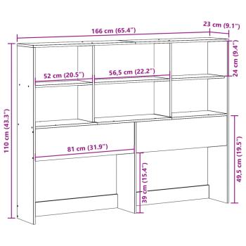 Kopfteil mit Stauraum 160 cm Massivholz Kiefer