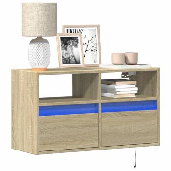 ARDEBO.de - TV-Wandschrank mit LED-Beleuchtung Sonoma-Eiche 80x31x45 cm