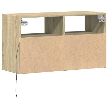TV-Wandschrank mit LED-Beleuchtung Sonoma-Eiche 80x31x45 cm