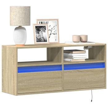 ARDEBO.de - TV-Wandschrank mit LED-Beleuchtung Sonoma-Eiche 100x31x45 cm