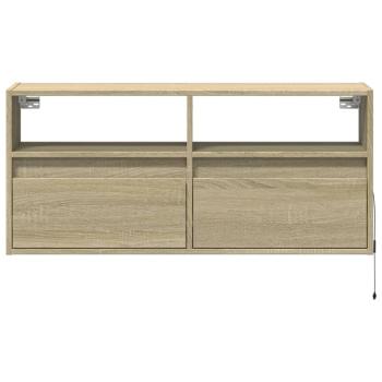 TV-Wandschrank mit LED-Beleuchtung Sonoma-Eiche 100x31x45 cm