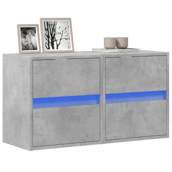 ARDEBO.de - TV-Wandschränke LED-Beleuchtung 2 Stk. Betongrau 41x31x45 cm