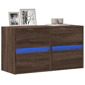 ARDEBO.de - TV-Wandschränke LED-Beleuchtung 2 Stk. Eichen-Optik 41x31x45 cm