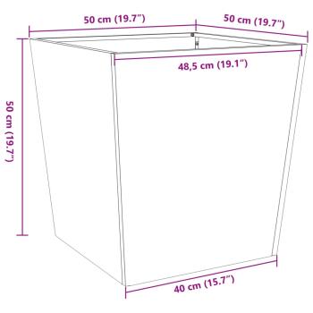 Pflanzkübel 2 Stk. Olivgrün 50x50x50 Stahl
