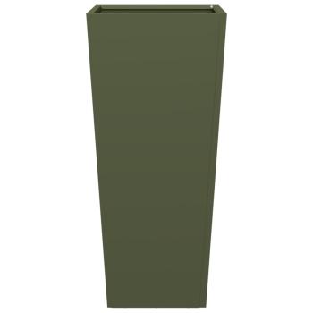 Pflanzkübel Olivgrün 35x35x75 cm Stahl