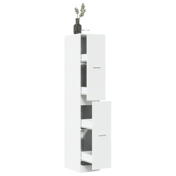 ARDEBO.de - Apothekerschrank Weiß 30x41x174,5 cm Holzwerkstoff