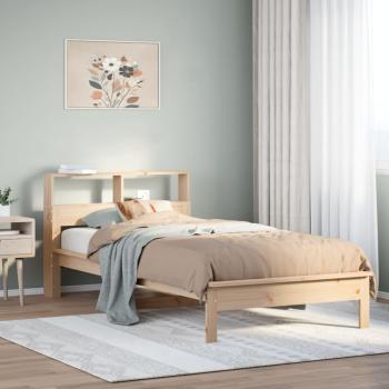 ARDEBO.de - Massivholzbett mit Regal ohne Matratze 90x190 cm Kiefer
