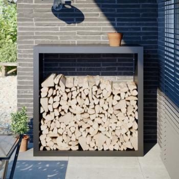 ARDEBO.de - Brennholzregal Anthrazit 100x40x100 cm Stahl