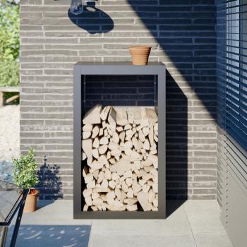 ARDEBO.de - Brennholzregal Anthrazit 60x40x100 cm Stahl