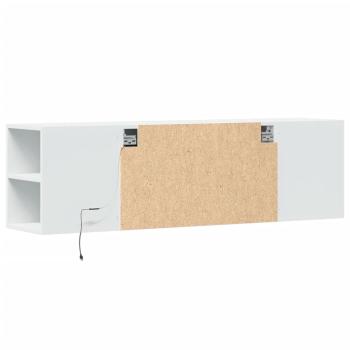 ARDEBO.de - TV-Wandschrank mit LED-Beleuchtung Weiß 135x31x39,5 cm