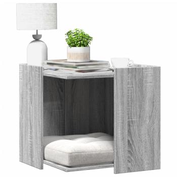 ARDEBO.de - Katzenklo Grau Sonoma 53x53x51 cm Holzwerkstoff